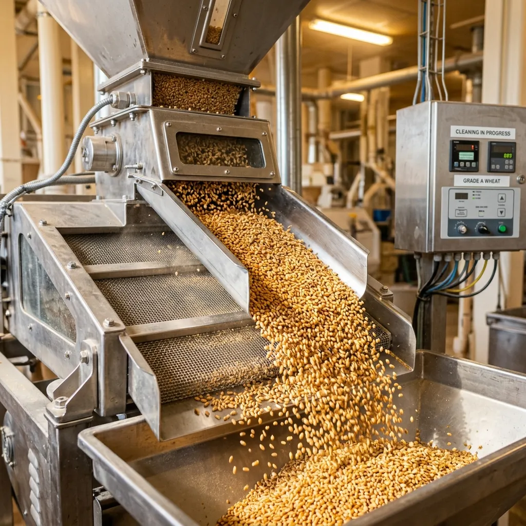 Wheat intake and cleaning line